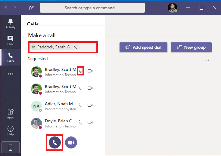 How to Call Someone in Microsoft Teams University of Kentucky College